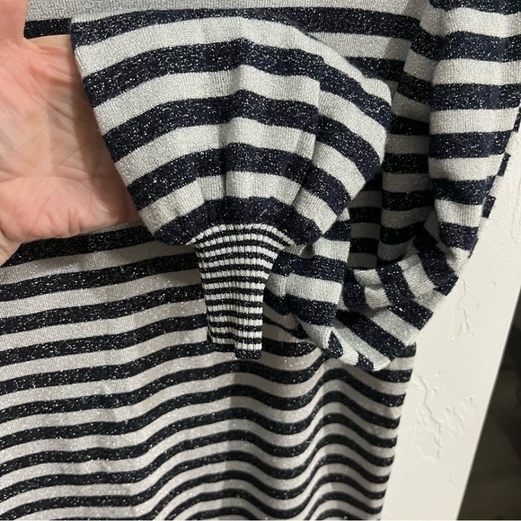 Maje Rushour Metallic Striped Long Sleeve Keyhole Stretch Knit Mini Dres… - Picture 6 of 15